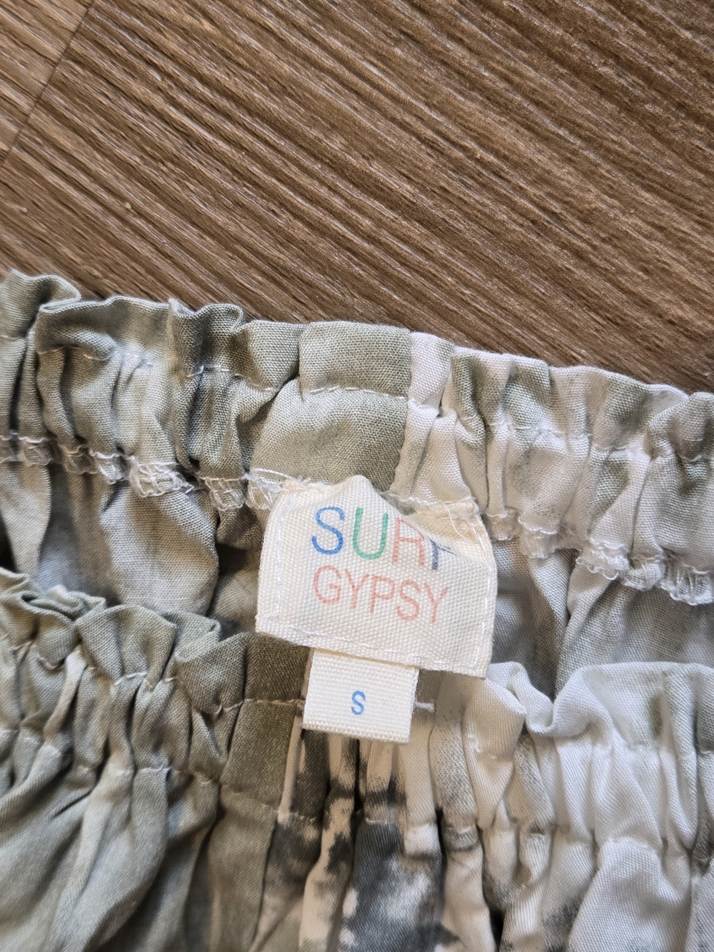Surf Gypsy Sage Green Tie-Dye Off-Shoulder Blouse - Picture 3 of 4